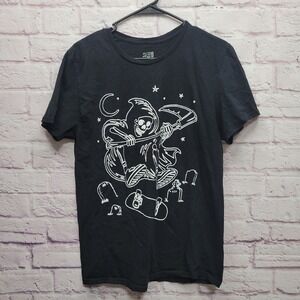 Alab Skater Tshirt Size L Grim Reaper Skateboarding At Night Streetwear Skeleton